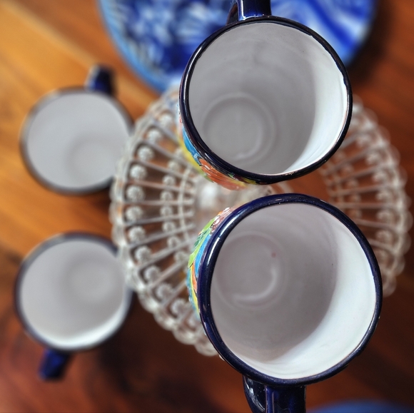 Talavera handmade soup mugs - set of 4. Holds about 15 ounces each. Hand painted - Picture 7 of 12